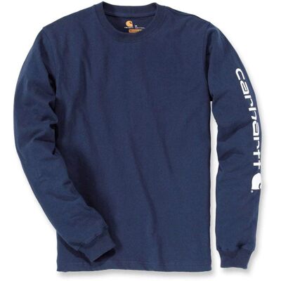 Carhartt Signature Sleeve Logo T-shirt z Długim Rękawem - granatowy Carhartt Signature Sleeve Logo T-shirt z Długim Rękawem - granatowy