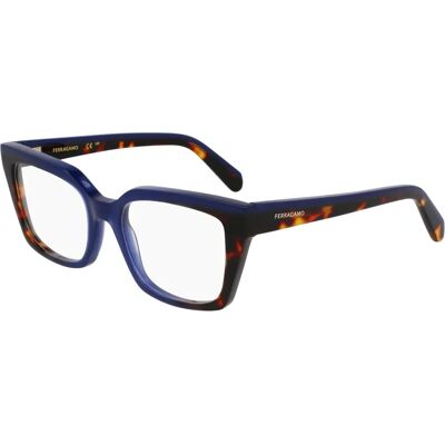 Salvatore Ferragamo SF3010 Blue Square Eyeglasses - Eyeglasses Salvatore Ferragamo SF3010 Blue Square Eyeglasses - Eyeglasses