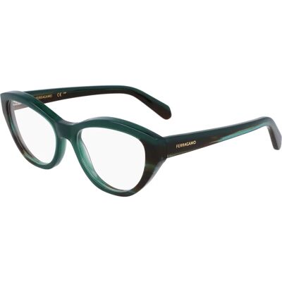 Salvatore Ferragamo Modell SF3011 Grüne Katzenaugenbrille - Brille Salvatore Ferragamo Modell SF3011 Grüne Katzenaugenbrille - Brille