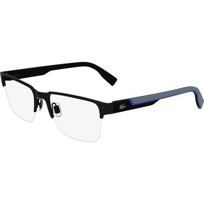 Lacoste L2305 Black Rectangular Metal Eyeglasses - Eyeglasses Lacoste L2305 Black Rectangular Metal Eyeglasses - Eyeglasses