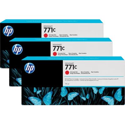 HP 771C Pack de 3 Cartouches d'encre Rouge Chromatique - Ink Cartridges HP 771C Pack de 3 Cartouches d'encre Rouge Chromatique - Ink Cartridges