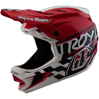 Troy Lee Design - D4 Fifty-50 Poly - Blanc - Casque intégral - Publicité Troy Lee Design - D4 Fifty-50 Poly - Blanc - Casque intégral - Publicité