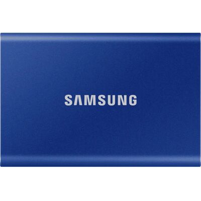 Samsung SSD Portable T7 500 Go - USB 3.2 Gen 2 - Bleu - Publicité Samsung SSD Portable T7 500 Go - USB 3.2 Gen 2 - Bleu - Publicité