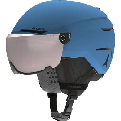 Dziecięcy kask narciarski Atomic z wizjerem - Niebieski - Ochrona przed uderzeniem Dziecięcy kask narciarski Atomic z wizjerem - Niebieski - Ochrona przed uderzeniem