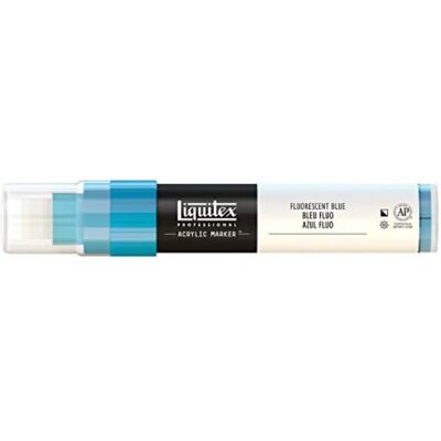 Marqueurs de peinture professionnels Liquitex - 15mm de large - Marqueurs fluorescents bleus Marqueurs de peinture professionnels Liquitex - 15mm de large - Marqueurs fluorescents bleus