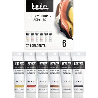 Acrilici Heavy Body Iridescents di Liquitex - Set da 6 x 59ml Acrilici Heavy Body Iridescents di Liquitex - Set da 6 x 59ml