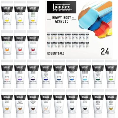 Set de Acrílicos Heavy Body Essentials de Liquitex 24 x 22ml - Incluye Espátula de Paleta Gratis Set de Acrílicos Heavy Body Essentials de Liquitex 24 x 22ml - Incluye Espátula de Paleta Gratis