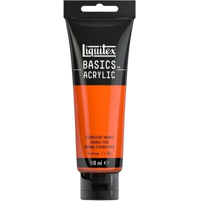 Liquitex Basics Acrylic Fluorescent Orange - Acrylic Paint Tube Liquitex Basics Acrylic Fluorescent Orange - Acrylic Paint Tube