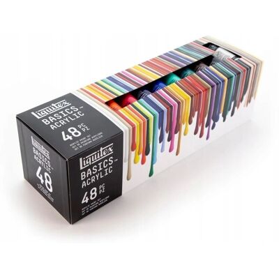 Ensemble de 48 couleurs acryliques Liquitex Basics - Fournitures d'art Ensemble de 48 couleurs acryliques Liquitex Basics - Fournitures d'art