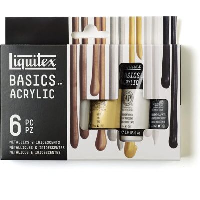 Liquitex Basics Acrylset 6er - Metallisch & Iridescent Liquitex Basics Acrylset 6er - Metallisch & Iridescent