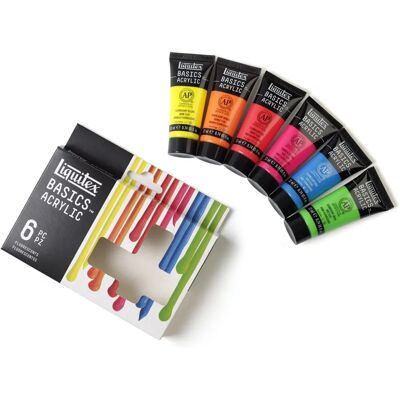 Set de Colores Fluorescentes Liquitex Basics - Pinturas Acrílicas Set de Colores Fluorescentes Liquitex Basics - Pinturas Acrílicas