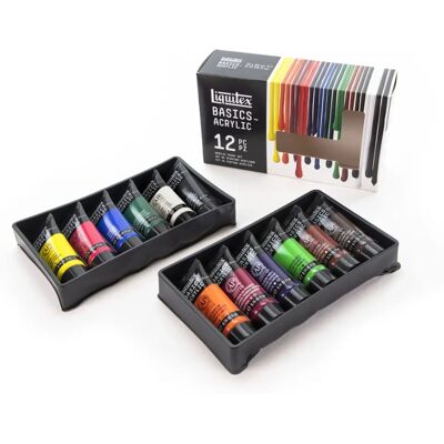 Peintures acryliques Liquitex Basics - Ensemble de 12 Peintures acryliques Liquitex Basics - Ensemble de 12