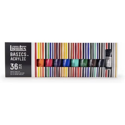 Set di Colori Acrilici Liquitex Basics - Finitura satinata, 36 x 22 ml Set di Colori Acrilici Liquitex Basics - Finitura satinata, 36 x 22 ml