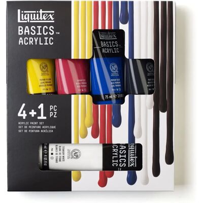 Liquitex Basics Acrylfarben Set - 5 Farben, 4x75ml+1x118ml - Acrylfarben-Set Liquitex Basics Acrylfarben Set - 5 Farben, 4x75ml+1x118ml - Acrylfarben-Set
