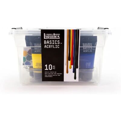 Liquitex Basics Acrylic Paint 10pc Starter Box - Acrylic Paint Set Liquitex Basics Acrylic Paint 10pc Starter Box - Acrylic Paint Set