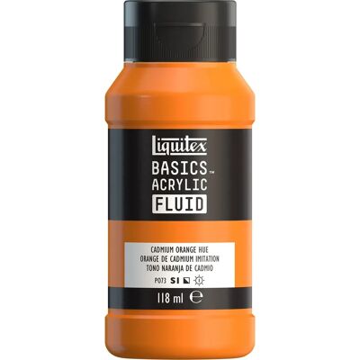 Liquitex - Basics Fluid - Cadmium Orange Hue - Acrylverf Liquitex - Basics Fluid - Cadmium Orange Hue - Acrylverf