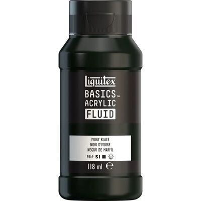 Liquitex - Basics Fluid - Ivory Black - Acrylic Paint Liquitex - Basics Fluid - Ivory Black - Acrylic Paint