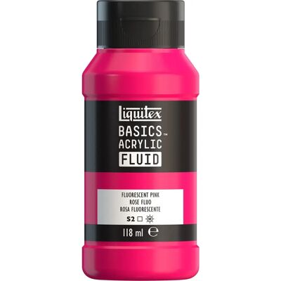 Liquitex Basics Liquide Acrylique - 118ml - Rose Fluorescent - Peinture Acrylique Liquitex Basics Liquide Acrylique - 118ml - Rose Fluorescent - Peinture Acrylique