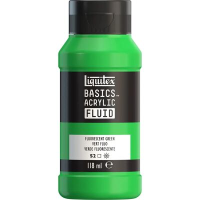 Liquitex Basics Acrylic Fluid - 118ml - Fluorescent Green - Acrylic Paint Liquitex Basics Acrylic Fluid - 118ml - Fluorescent Green - Acrylic Paint