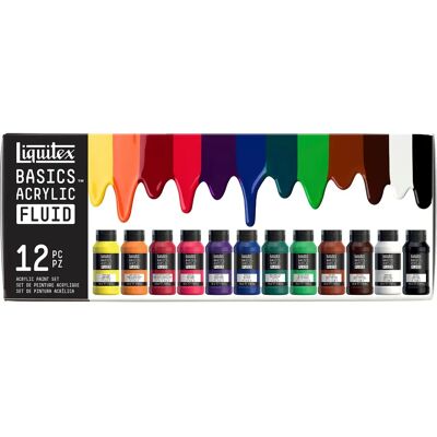 Liquitex Basics Acrylflüssigkeit - 118ml - Set mit 12 Farben Liquitex Basics Acrylflüssigkeit - 118ml - Set mit 12 Farben