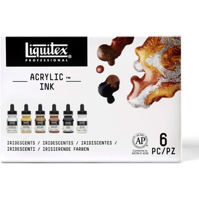 Set di Inchiostri Acrilici Metallizzati Liquitex Professionale - 6x30ml Set di Inchiostri Acrilici Metallizzati Liquitex Professionale - 6x30ml