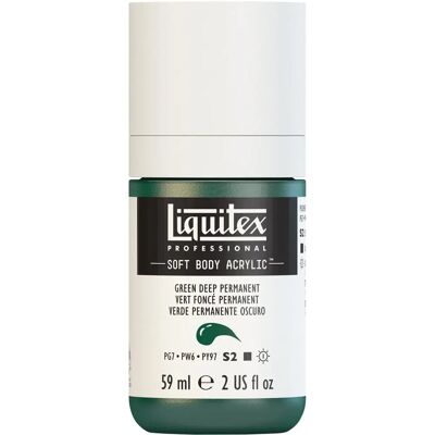 Liquitex Peinture acrylique Soft Body - 59 ml - Vert foncé permanent - Peinture acrylique Liquitex Peinture acrylique Soft Body - 59 ml - Vert foncé permanent - Peinture acrylique