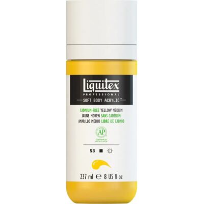 Peinture acrylique professionnelle Liquitex - Jaune moyen - Peinture artistique Peinture acrylique professionnelle Liquitex - Jaune moyen - Peinture artistique