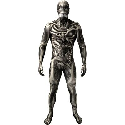 Morphsuits Crânio e Ossos Disfarce de Horror Zumbi Halloween Adulto - Preto Médio Morphsuits Crânio e Ossos Disfarce de Horror Zumbi Halloween Adulto - Preto Médio