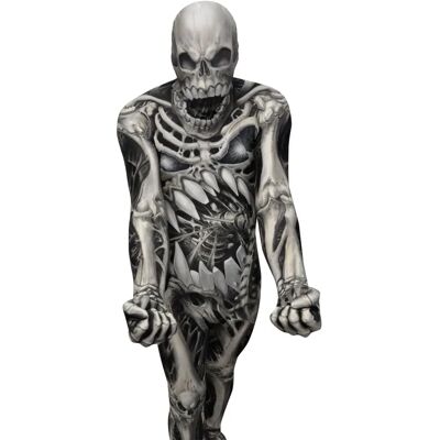 Morphsuits Crâne Et Os Design Zombie Horreur Halloween Costume Adulte - Noir Grand - Publicité Morphsuits Crâne Et Os Design Zombie Horreur Halloween Costume Adulte - Noir Grand - Publicité