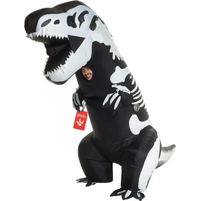 Fantasia inflável de esqueleto de T-Rex Jurassic World para adultos - Fantasia de adulto Fantasia inflável de esqueleto de T-Rex Jurassic World para adultos - Fantasia de adulto