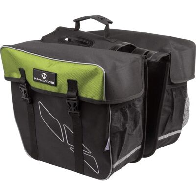 M-Wave Amsterdam Double Sykkelveske - 30L, Svart/Grønn M-Wave Amsterdam Double Sykkelveske - 30L, Svart/Grønn