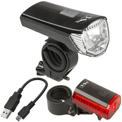 M-Wave Atlas K 11 Cykelljussats - USB-uppladdningsbar M-Wave Atlas K 11 Cykelljussats - USB-uppladdningsbar