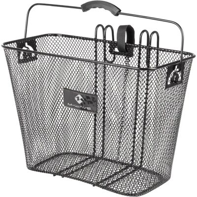 Fietsmand M-WAVE - 37x19x25cm, Staal, Zwart, Klittenband Fietsmand M-WAVE - 37x19x25cm, Staal, Zwart, Klittenband