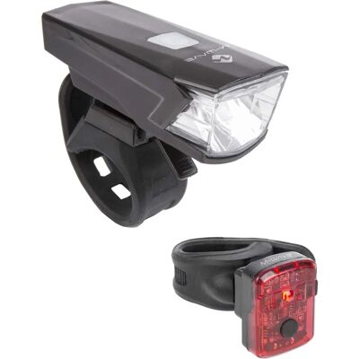 Set de lampes pour vélo M-WAVE Atlas K 15 USB - Publicité Set de lampes pour vélo M-WAVE Atlas K 15 USB - Publicité