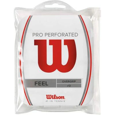 Wilson Pro Overgrip Perforé - Grip, Blanc, Pack de 3 Wilson Pro Overgrip Perforé - Grip, Blanc, Pack de 3