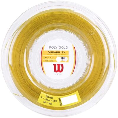 Cordaje de tenis Wilson Poly Gold - Poliéster - 1.3 mm - 200 m - Naranja - Cordaje Cordaje de tenis Wilson Poly Gold - Poliéster - 1.3 mm - 200 m - Naranja - Cordaje