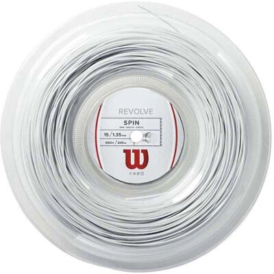 Cordage de tennis Wilson Revolve 200m - Blanc - Puissance Contrôle Spin - Publicité Cordage de tennis Wilson Revolve 200m - Blanc - Puissance Contrôle Spin - Publicité