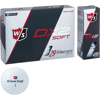 Piłki golfowe Wilson Staff Dx2 SOFT - Białe, 12 szt Piłki golfowe Wilson Staff Dx2 SOFT - Białe, 12 szt