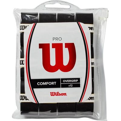 Wilson Pro Overgrip - Pacote com 12 - Preto - Overgrip Wilson Pro Overgrip - Pacote com 12 - Preto - Overgrip