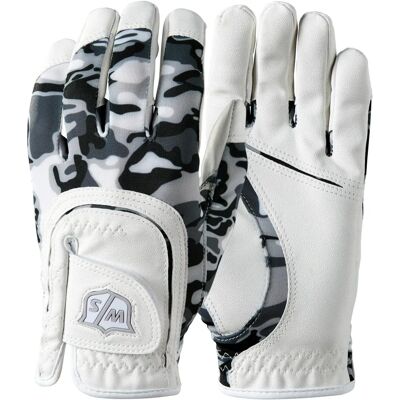 Wilson Staff Fit-All Junior golfkesztyű Fehér/Szürke Camo - Minden időjárás - Balkezes Wilson Staff Fit-All Junior golfkesztyű Fehér/Szürke Camo - Minden időjárás - Balkezes