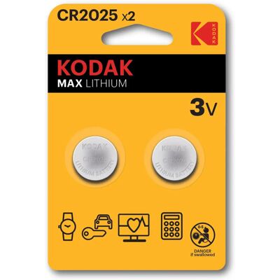 Pile lithium Kodak CR2025 - Pack de 2 - Publicité Pile lithium Kodak CR2025 - Pack de 2 - Publicité
