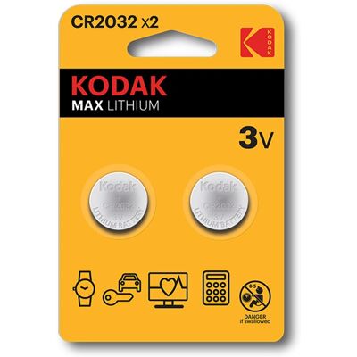 Kodak CR2032 Lithium-Batterie - 3 V, 2 Stück Kodak CR2032 Lithium-Batterie - 3 V, 2 Stück