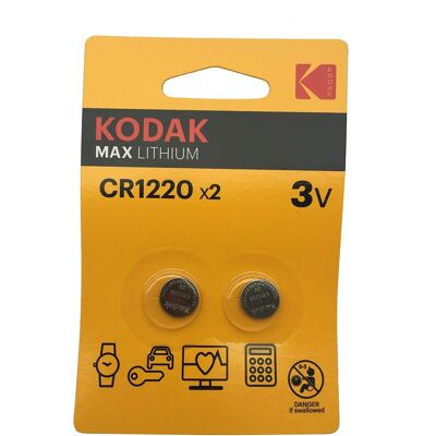 Piles Lithium Kodak CR1220 - 2 unités - Publicité Piles Lithium Kodak CR1220 - 2 unités - Publicité