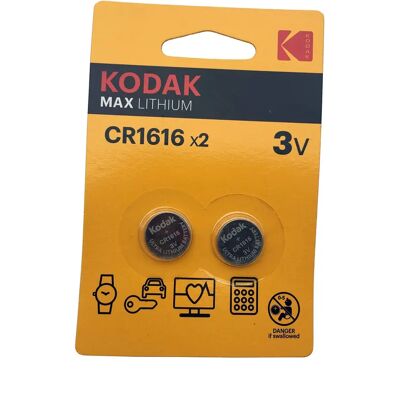 Piles au lithium Kodak KCR1616 - Pack de 2 - Publicité Piles au lithium Kodak KCR1616 - Pack de 2 - Publicité