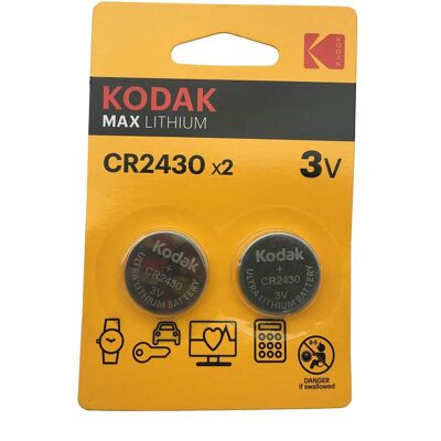 Kodak CR2430 Lithiumbatterie - 2er Pack - Uhr, Spielzeug, Taschenrechner - 3V Kodak CR2430 Lithiumbatterie - 2er Pack - Uhr, Spielzeug, Taschenrechner - 3V