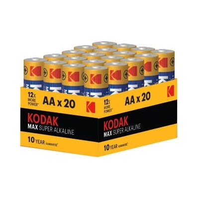 Piles alcalines AA Kodak - Pack de 20 - Pour maison - Publicité Piles alcalines AA Kodak - Pack de 20 - Pour maison - Publicité