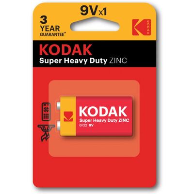 Batería doméstica Kodak CTA 30953437 - 9V Cloruro de zinc - Desechable Batería doméstica Kodak CTA 30953437 - 9V Cloruro de zinc - Desechable