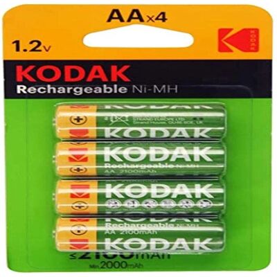 Pile rechargeable Kodak AA 2100mAh - Lot de 4 - Publicité Pile rechargeable Kodak AA 2100mAh - Lot de 4 - Publicité