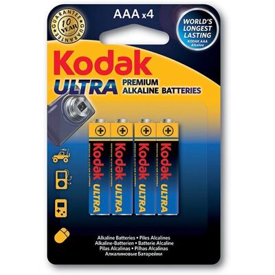 Baterías AAA Ultra Premium Kodak - Micro - Pack de 4 Baterías AAA Ultra Premium Kodak - Micro - Pack de 4
