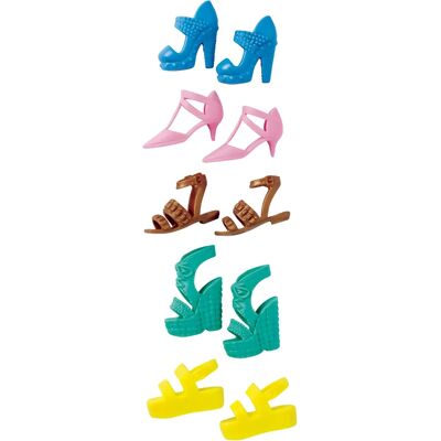 Mattel FCR92 Barbie Shoes - Black White Orange Gold - Doll Accessories Mattel FCR92 Barbie Shoes - Black White Orange Gold - Doll Accessories